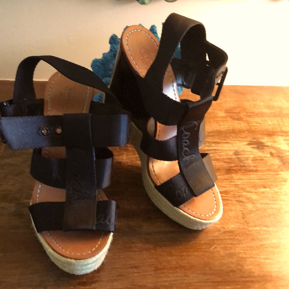 Coach wedge shoes black size 6.5